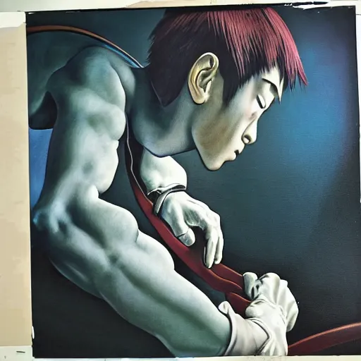 Prompt: Shinya Arino, painting by Michelangelo