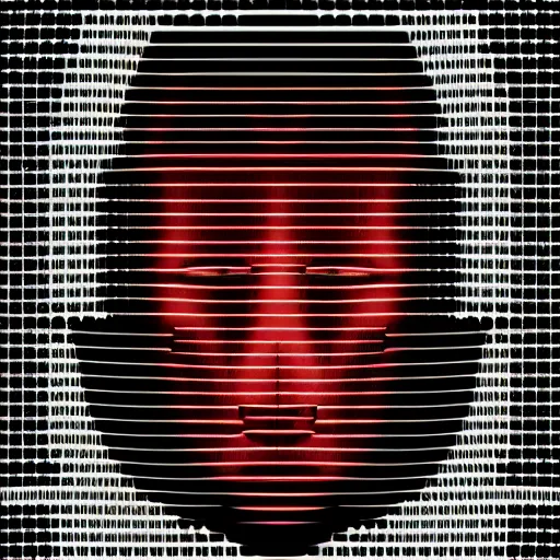 Image similar to hyperdetailed portrait of a spaced out cyberpunk robot head, 8 k, symetrical, halluzinogenic, meditative, vector art, black background