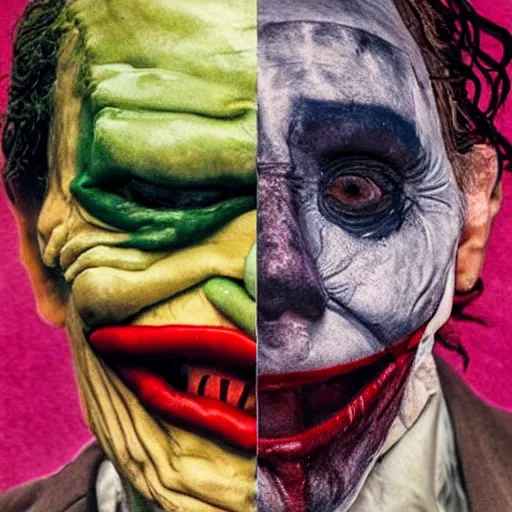 Image similar to giuseppe arcimboldo, new scifi movie, film still,,,,,,,,,,,,,,,,,,,,,,,,,,,,,,,,,, the joker