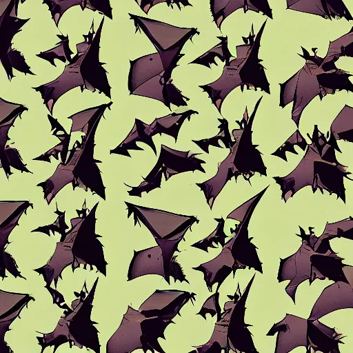 Prompt: Bat Man composed of many tiny bats