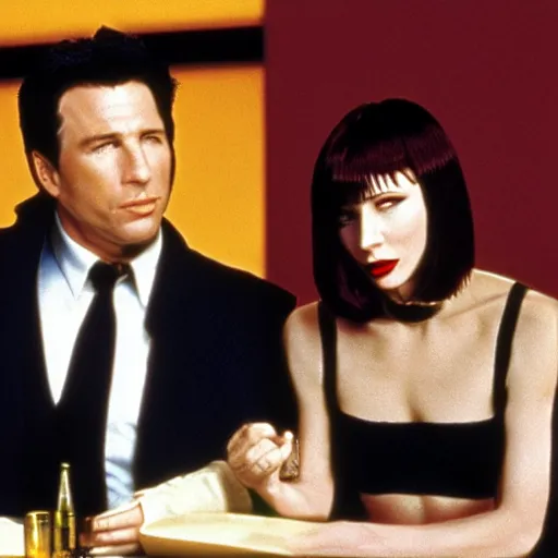 Image similar to Cate Blanchett instead of John Travolta in Pulp Fiction