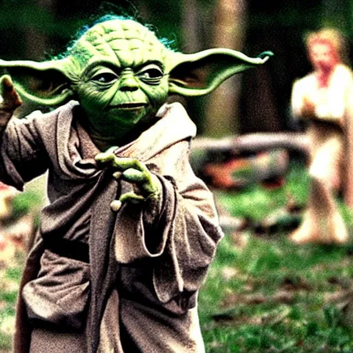 Image similar to yoda performing at woodstock