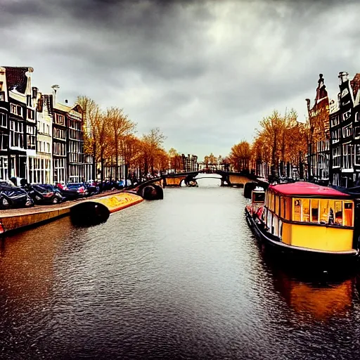 Prompt: a beautiful photo of Amsterdam, award winning, very detailed, cinematic atmospheric masterpiece