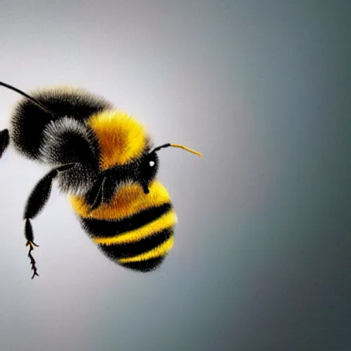 Prompt: beautiful painting of a bee, realistic, 8 k, extremely detailed, cgi, trending on artstation, hyper - realistic render, 4 k hd wallpaper, premium prints available, by greg rutkowski