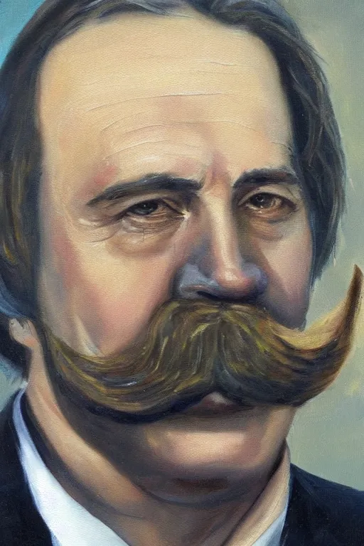 Prompt: John Barilaro the Australian politician with a moustache, ultra realistic oil painting, portrait