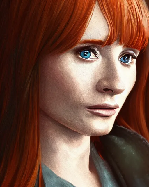 Prompt: a digital painting anime style of Bryce Dallas Howard, in the style of Sakimichan, highly detailed and intricate, 8k, cinematic lighting