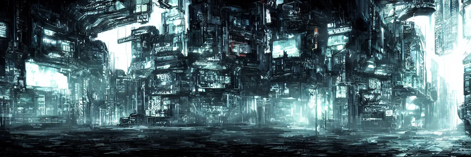 Prompt: Graphic Novel background, high resolution, cyber punk, hyper realistic, atmospheric, high contrast