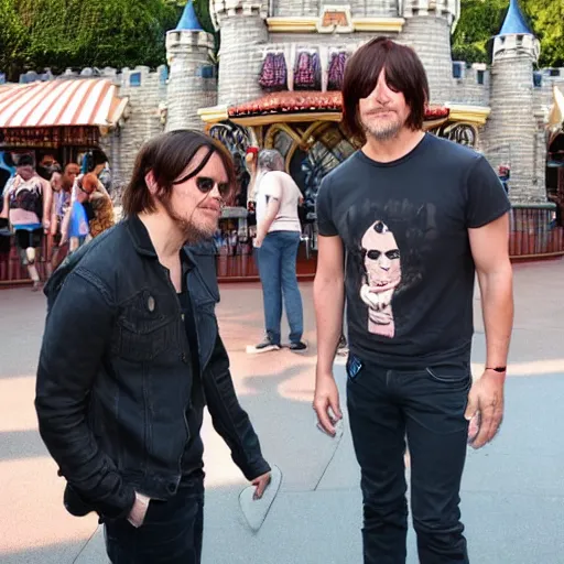 Prompt: norman reedus in disneyland