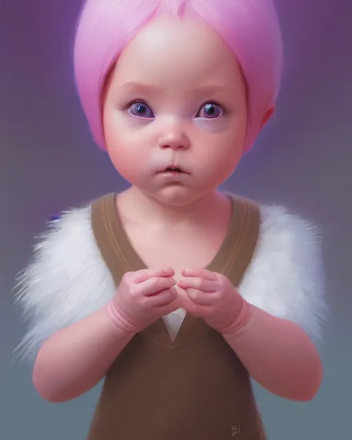 Image similar to highly detailed vfx portrait of a baby cherub angel character wearing a balaclava, stephen bliss, unrealengine, greg rutkowski, loish, rhads, beeple, makoto shinkai and lois van baarle, ilya kuvshinov, rossdraws, tom bagshaw,