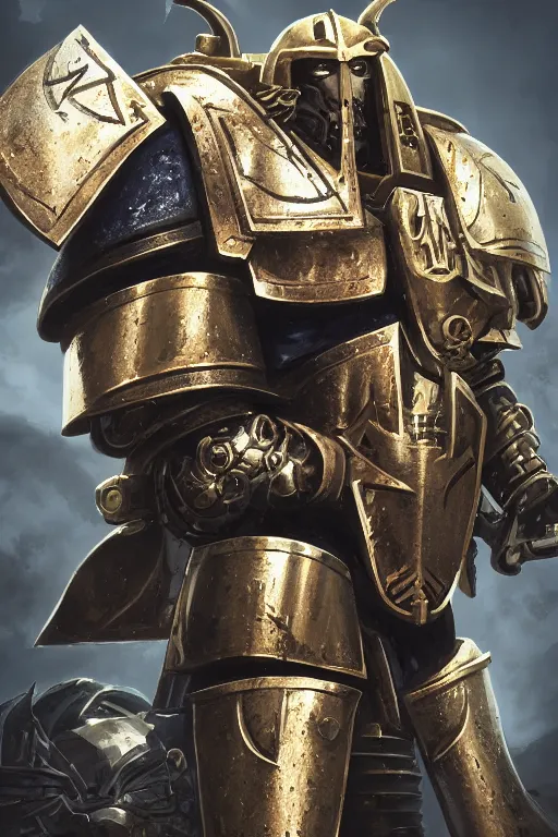 Image similar to armor portrait heros warhammer 4 0 k horus heresy fanart - the primarchs emperor by johannes helgeson animated with vfx concept artist & illustrator global illumination ray tracing hdr fanart arstation zbrush central hardmesh 8 k octane renderer comics stylized