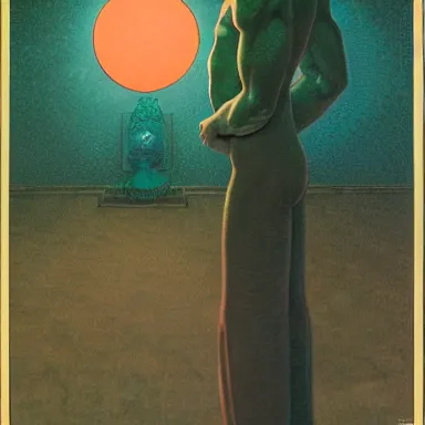 Image similar to close up portrait of a man and woman having fun with lsd and magic mushrooms by kawase hasui, moebius, Edward Hopper and James Gilleard, Zdzislaw Beksinski, Steven Outram, 8k, volumetric lighting, artstation