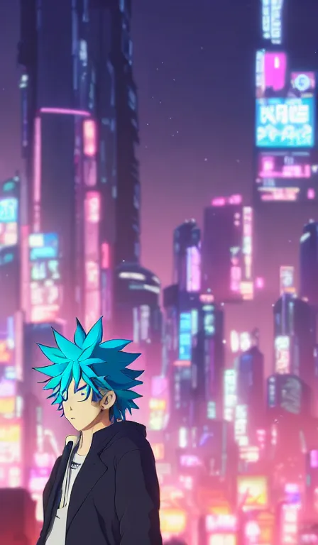 Prompt: anime fine details portrait of Rick Sanchez in front of cyberpunk moder city landscape on the background deep bokeh, close-up view, anime masterpiece by Studio Ghibli. 8k, sharp high quality anime, artstation