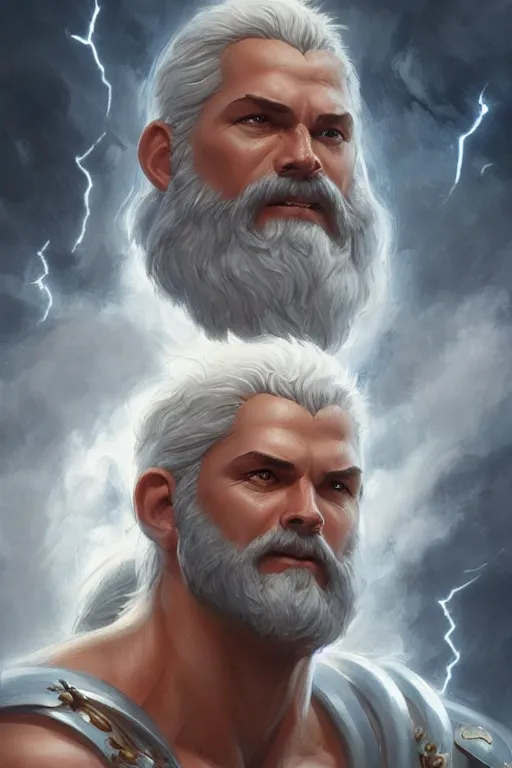 Image similar to zeus humanoid god of the thunder, charming and alluring face, highly detailed, d & d, fantasy, highly detailed, digital painting, trending on artstation, concept art, sharp focus, illustration, art by artgerm and greg rutkowski and magali villeneuve