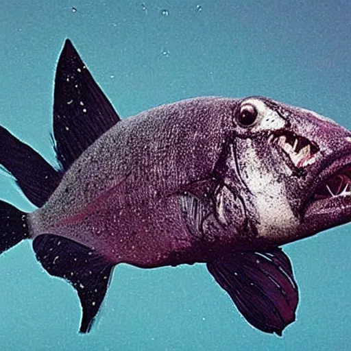 Image similar to photograph of deep sea fish. Terrifying.