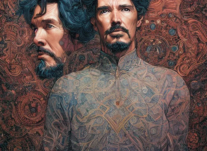 Image similar to a highly detailed corrupt portrait of stephen strange, james gurney, james jean