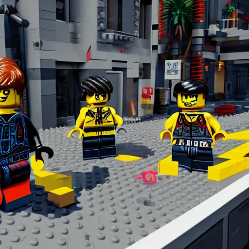 Prompt: Lego Cyberpunk 2077