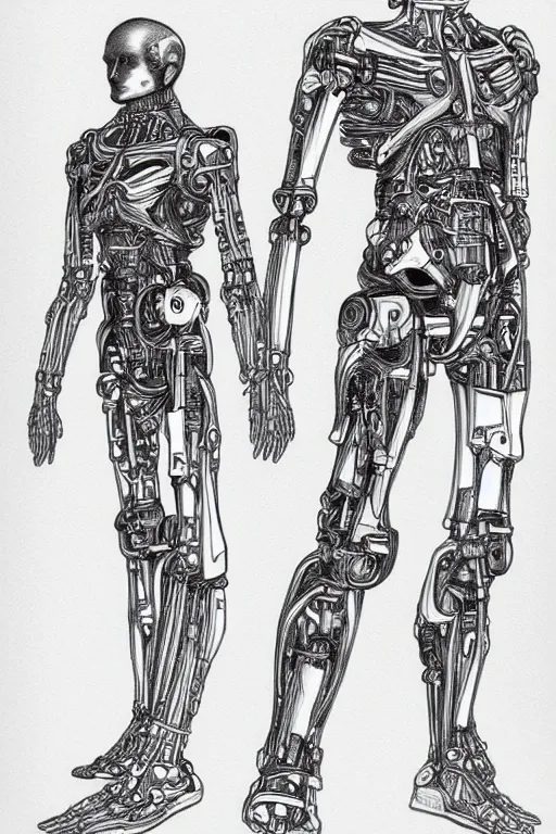 Image similar to futuristic cyborg anatomy full body drawing by da vinci