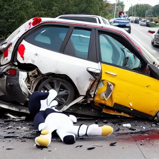 Image similar to goofy in a car accident