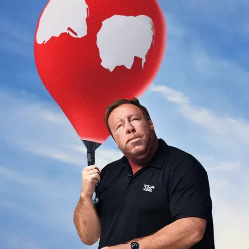 Image similar to Alex Jones floating peacefully above all his problems