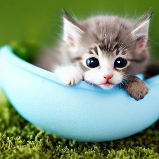 Image similar to cute kitten hatching from an egg