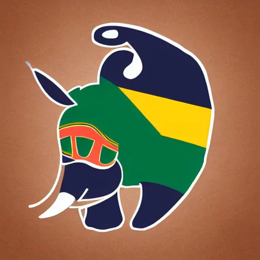 Image similar to baby elephant wearing south africa cricket team hat, digital illustration, south african cricket team