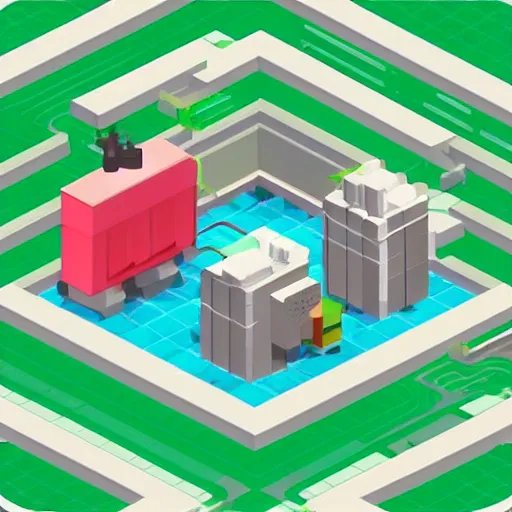 Prompt: “isometric secret lab, nuclear waste, pixel perfect”