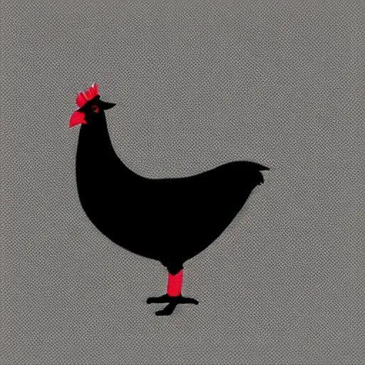 Prompt: a black chicken dotted with white hearts