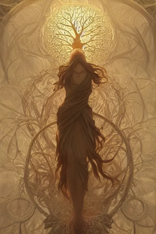 Image similar to ultra realistic illustration, a statue of the tree of life, intricate, elegant, highly detailed, digital painting, artstation, concept art, smooth, sharp focus, illustration, art by artgerm and greg rutkowski and alphonse mucha