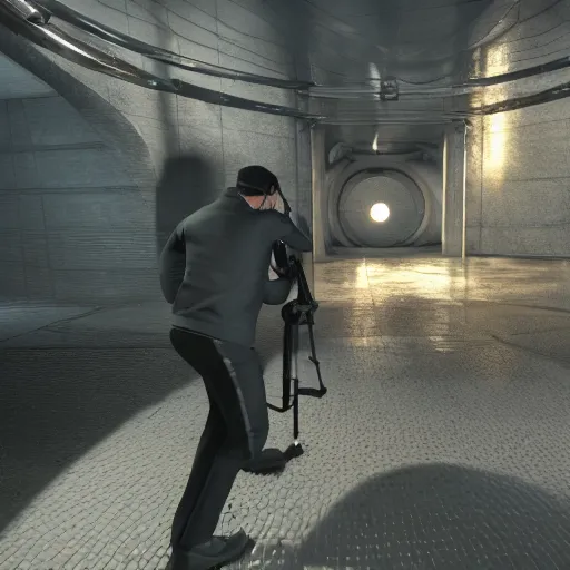 Prompt: in-game screenshot of Goldeneye 007, 3d render, Unreal Engine, octane render, ray tracing, Unity, highly detailed, high quality, HD, 4k, 8k, realistic, sharp, trending