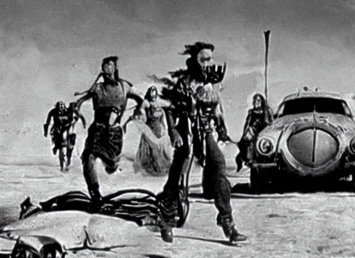 Image similar to scene from the 1949 science fiction film Mad Max
