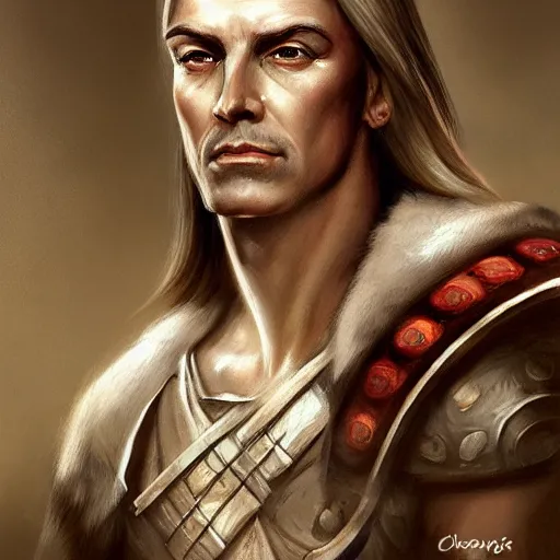 Image similar to portrait of vercingetorix by charlie bowater