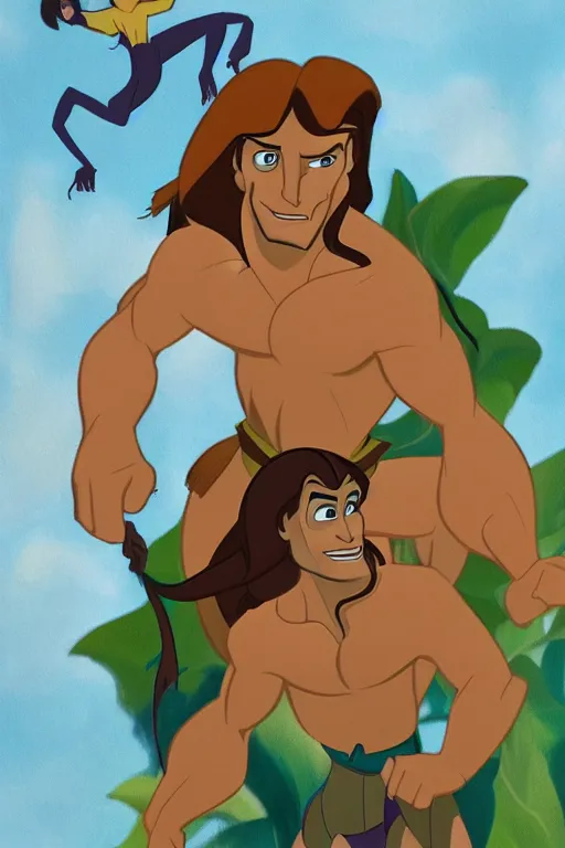 Pic. #For #Kids #24x768 #Tarzan #Friends1 #Cartoons #Hanging, 184404B –  Cartoon Wallpapers And Pics