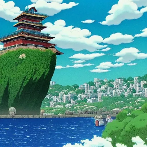 Prompt: A beautiful landscape from Spirited Away (2001)