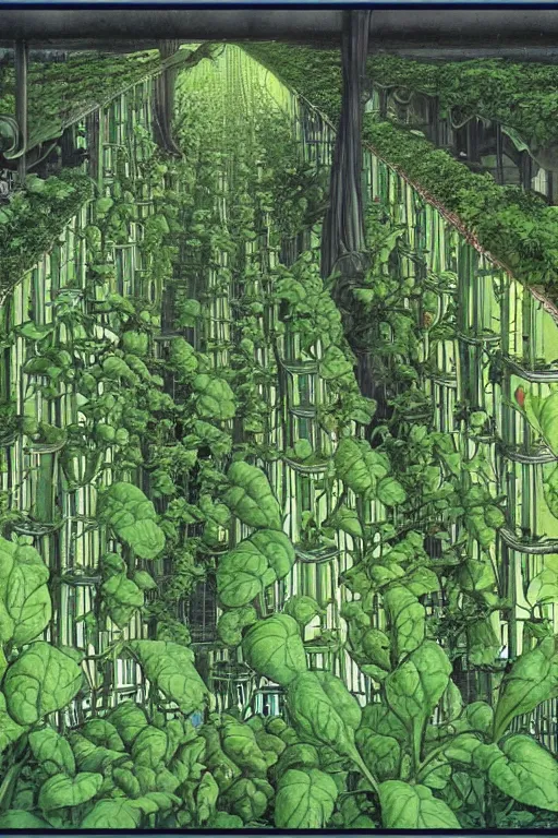 Prompt: vertical agriculture by Luc Schuiten