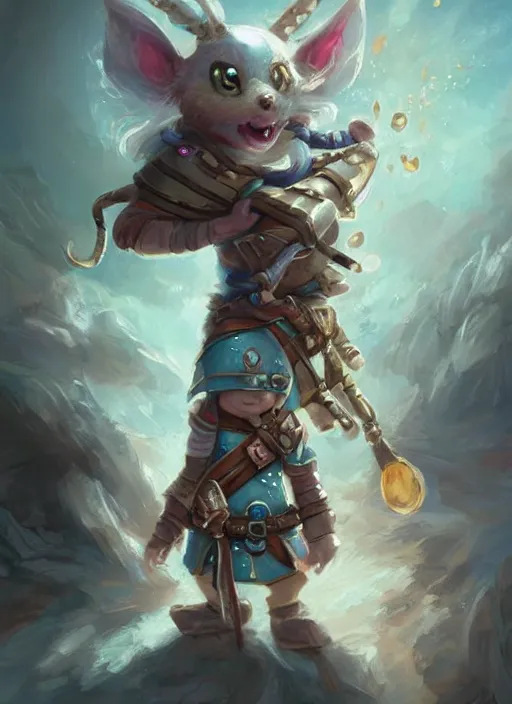 Image similar to cute little anthropomorphic nipponite unsealer wearing chromatic cord, tiny, small, miniature animal, baby animal, short, pale blue armor, cute and adorable, pretty, beautiful, DnD character art portrait, matte fantasy painting, DeviantArt Artstation, by Jason Felix by Steve Argyle by Tyler Jacobson by Peter Mohrbacher, cinematic lighting