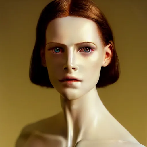 Image similar to photographic portrait of a stunningly beautiful renaissance female replicant android robot in soft dreamy light at sunset, contemporary fashion shoot, by edward robert hughes, annie leibovitz and steve mccurry, david lazar, jimmy nelsson, breathtaking, 8 k resolution, extremely detailed, beautiful, establishing shot, artistic, hyperrealistic, beautiful face, octane render