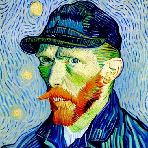 Image similar to A van gogh with a bluetooth headset answers a call on the first line of technical support, canvas, oil, watercolor, hyper detailed, elegant, very very very very beautiful.