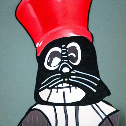 Image similar to darth vader as cat in the hat