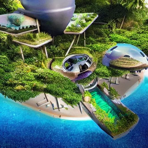 Image similar to futuristic bali island in the year 2 0 5 0, perfect faces