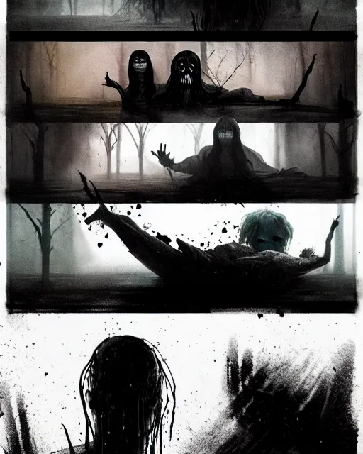 Prompt: it is natural to die as to be born, salems revenge, amityville, rendered in pov - ray, style of greg rutkowski and junji ito and sam francis