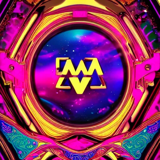 Image similar to a and w vaporwave logo, colorful, digital art, cosmic, 3 d high definition, trending on art station, photorealistic, high resolution, 8 k, octane, hyper detailed, insane details, intricate, elite, ornate, elegant trend, highly detailed and intricate, sharp focus, photography, unreal engine