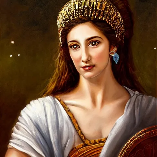 Prompt: painting of a beautiful greek goddess
