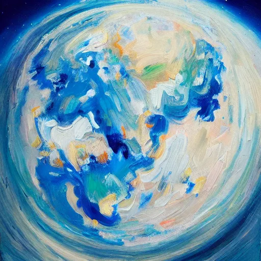 Image similar to god chef kiss after creating the earth, oil on canvas, 4 k, trending on artstation