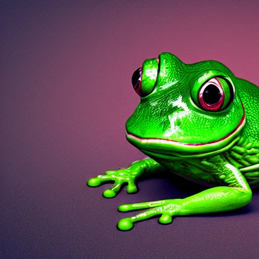 Prompt: an alien fused with a frog, octane render, 3D, 8k
