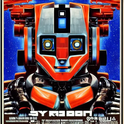 Image similar to portrait of a tribal mecha robot, symmetrical, movie poster art by drew struzan,