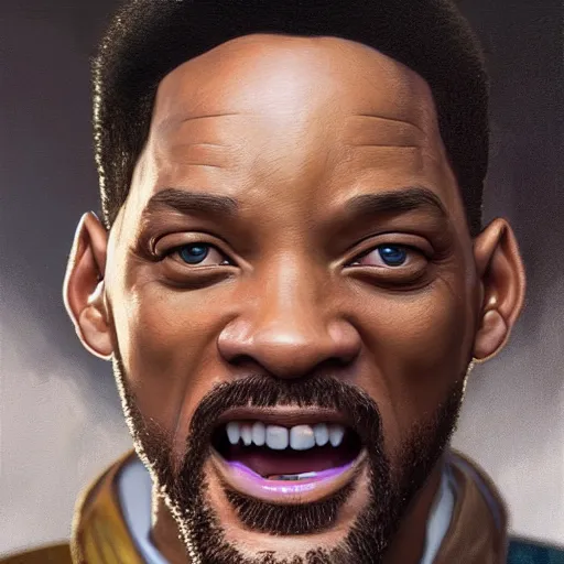 Prompt: epic portrait of will smith, detailed, digital painting, artstation, concept art, donato giancola, joseph christian leyendecker, wlop, boris vallejo, breathtaking, high details, extremely detailed, establishing shot, artistic, hyper realistic, octane render