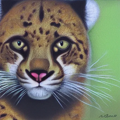 Image similar to sabertooth cat, photorealistic, 5 0 mm