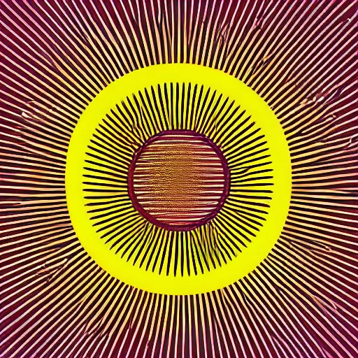 Prompt: retro sun rays, groovy, minimalism, solid fill shapes, coloring book style, svg, vector art