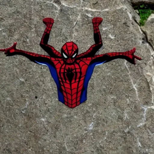 Image similar to Spiderman change into stone