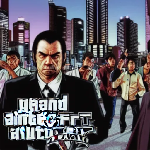 Image similar to grand theft auto v artwork of tokyo yakuza